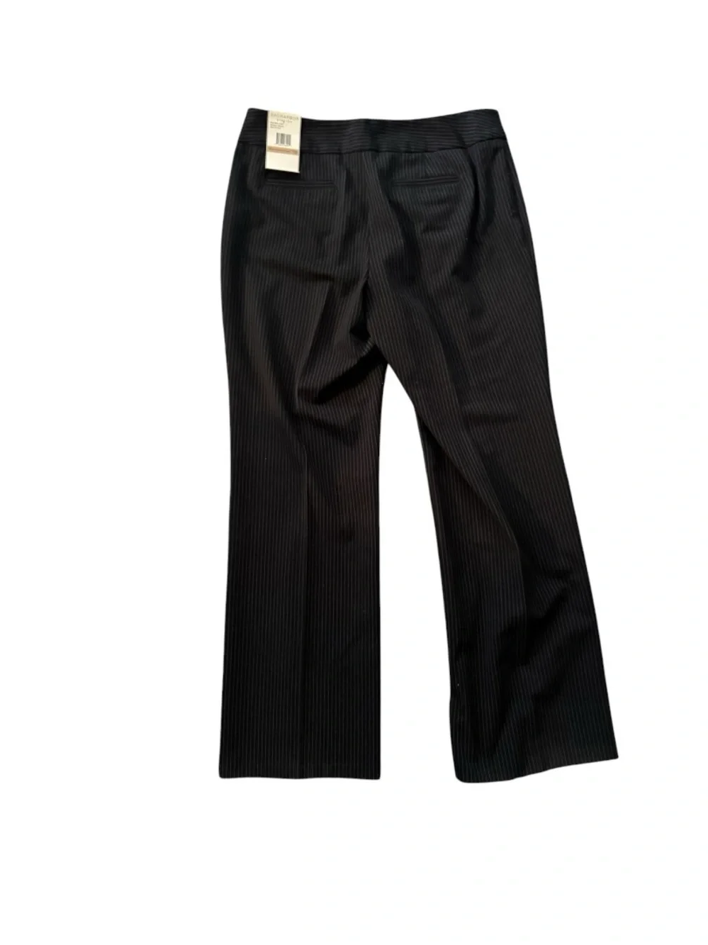 Sag Harbor Black Pinstripe Boot Cut Dress Pants